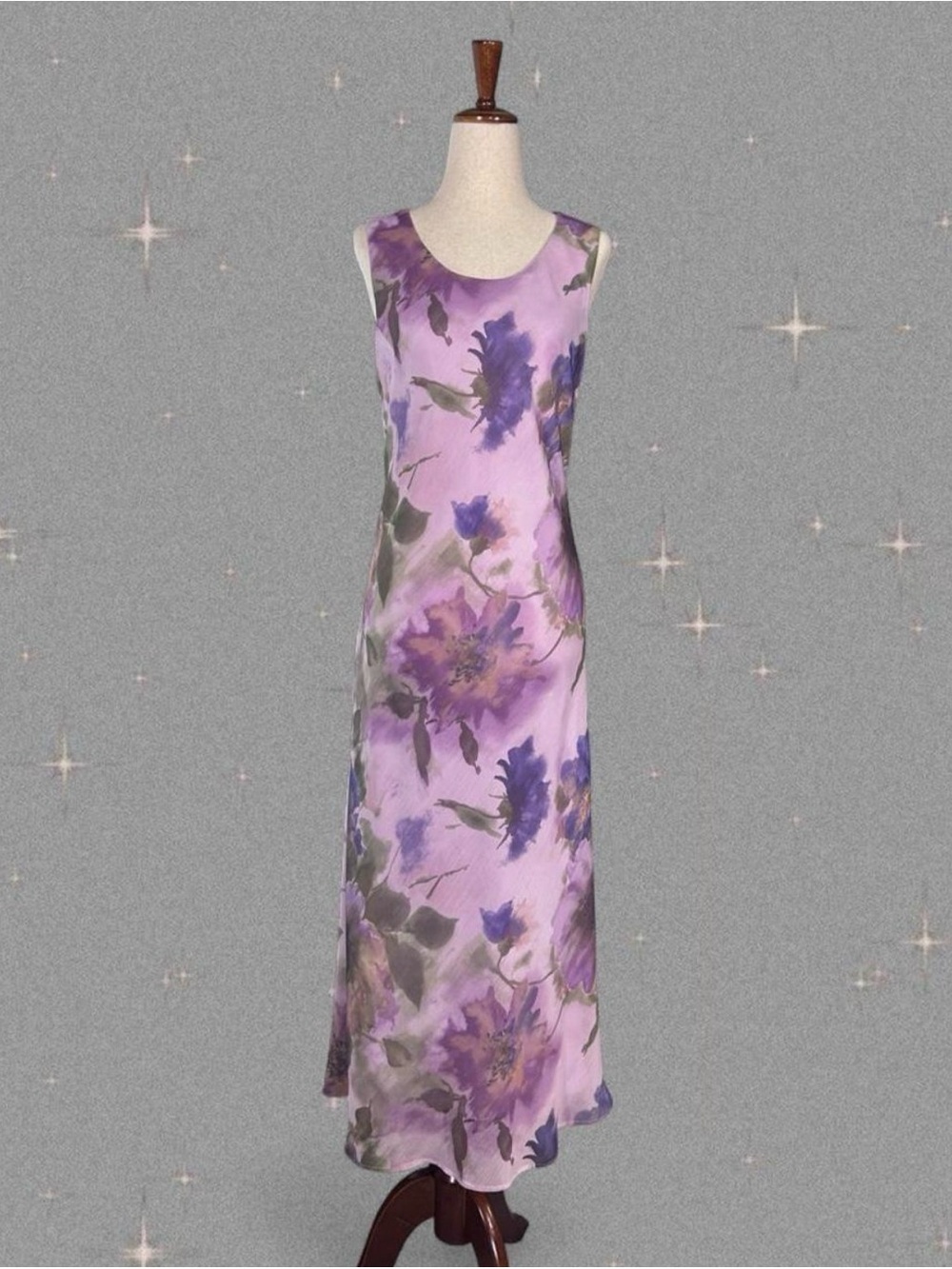 Studio I Lavender Floral Sleeveless Maxi Dress